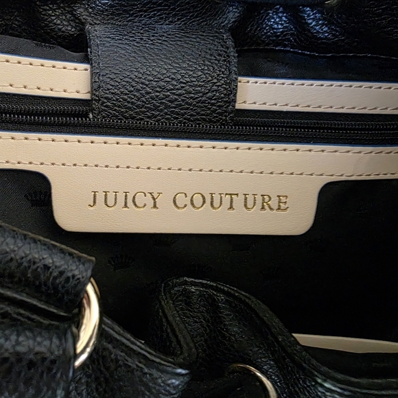 Vintage Juicy Couture Nylon Malibu Black Daydreamer Bag With Leather Trim - Picture 12 of 14